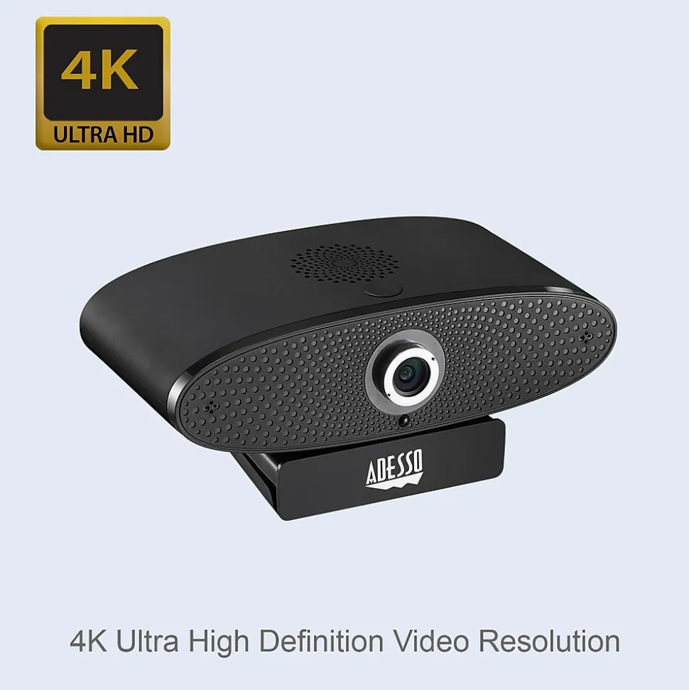 CyberTrack C100 HD 3840 x 2160 Webcam, 8 Megapixel, Black (Cybertrack C100) | Adesso Discount