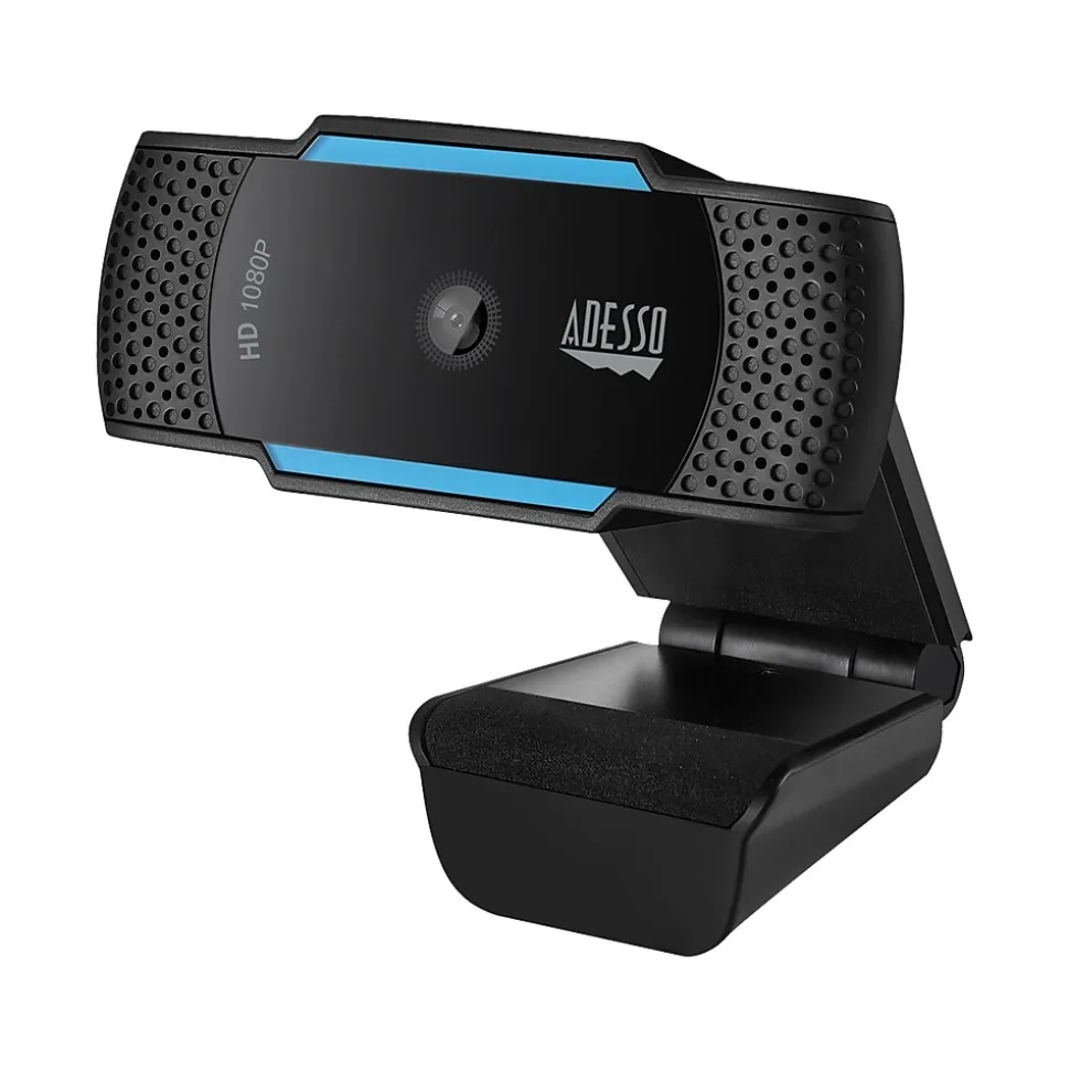 CyberTrack HD 1920x1080 Webcam, 2.1 Megapixels, Black/Blue (CYBERTRACKH5-TAA) | Adesso Shop