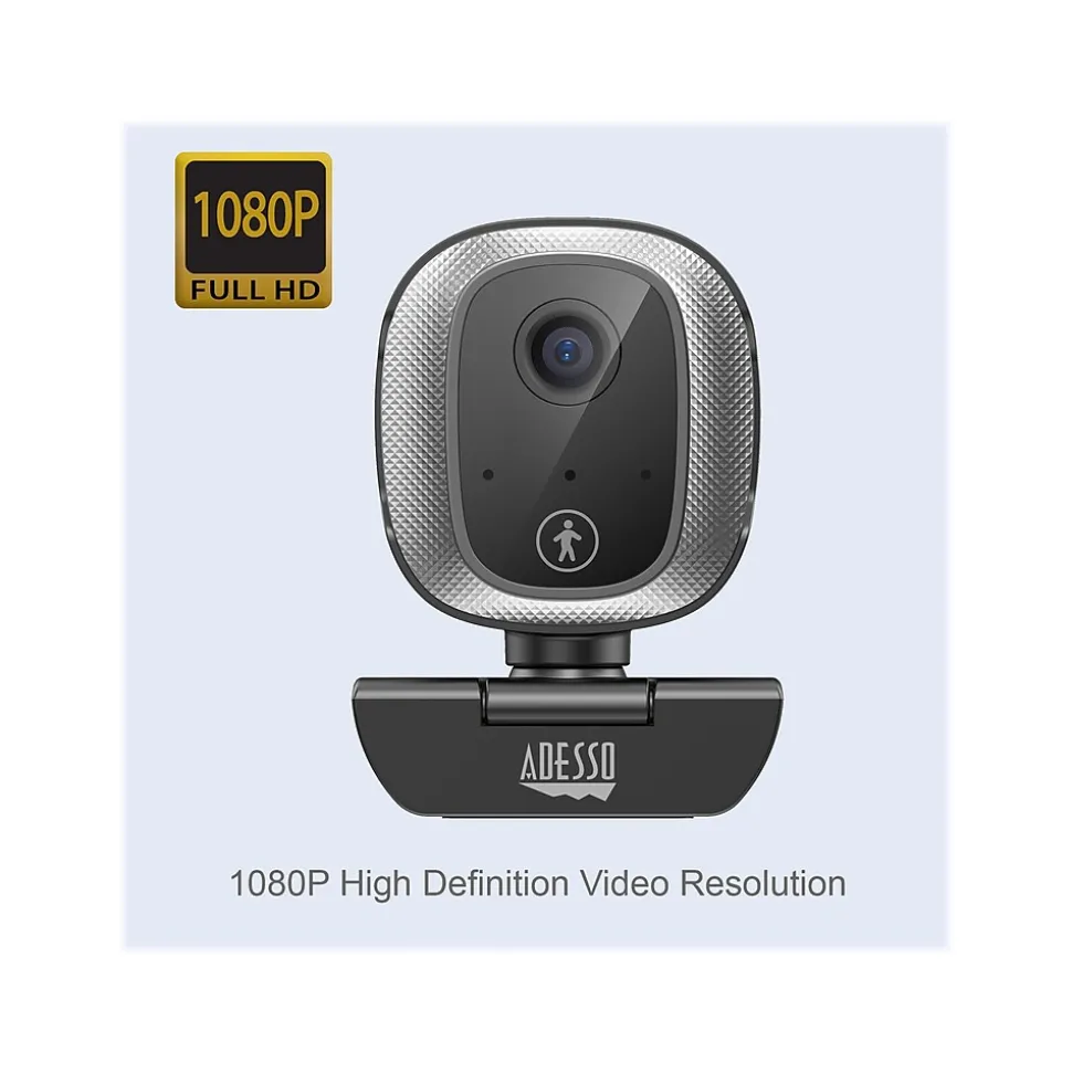 CyberTrack M1 HD 1080p Webcam, 2.1MP, Black (CYBERTRACK M1) | Adesso Flash Sale