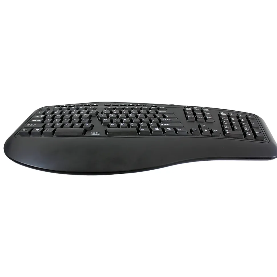 Desktop Ergonomic Keyboard, Black (AKB-150UB) | Adesso Fashion