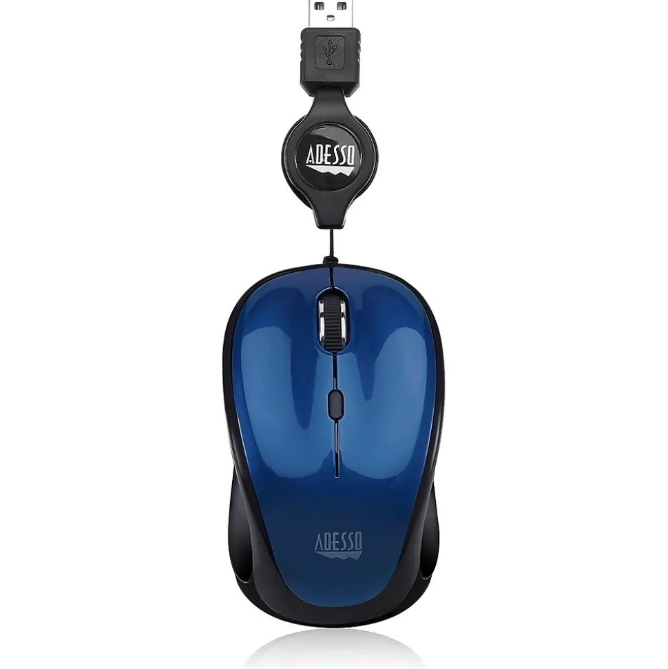 iMouse S8L Ambidextrous Optical USB Mouse, Blue/Black (IMOUSE S8L) | Adesso Fashion