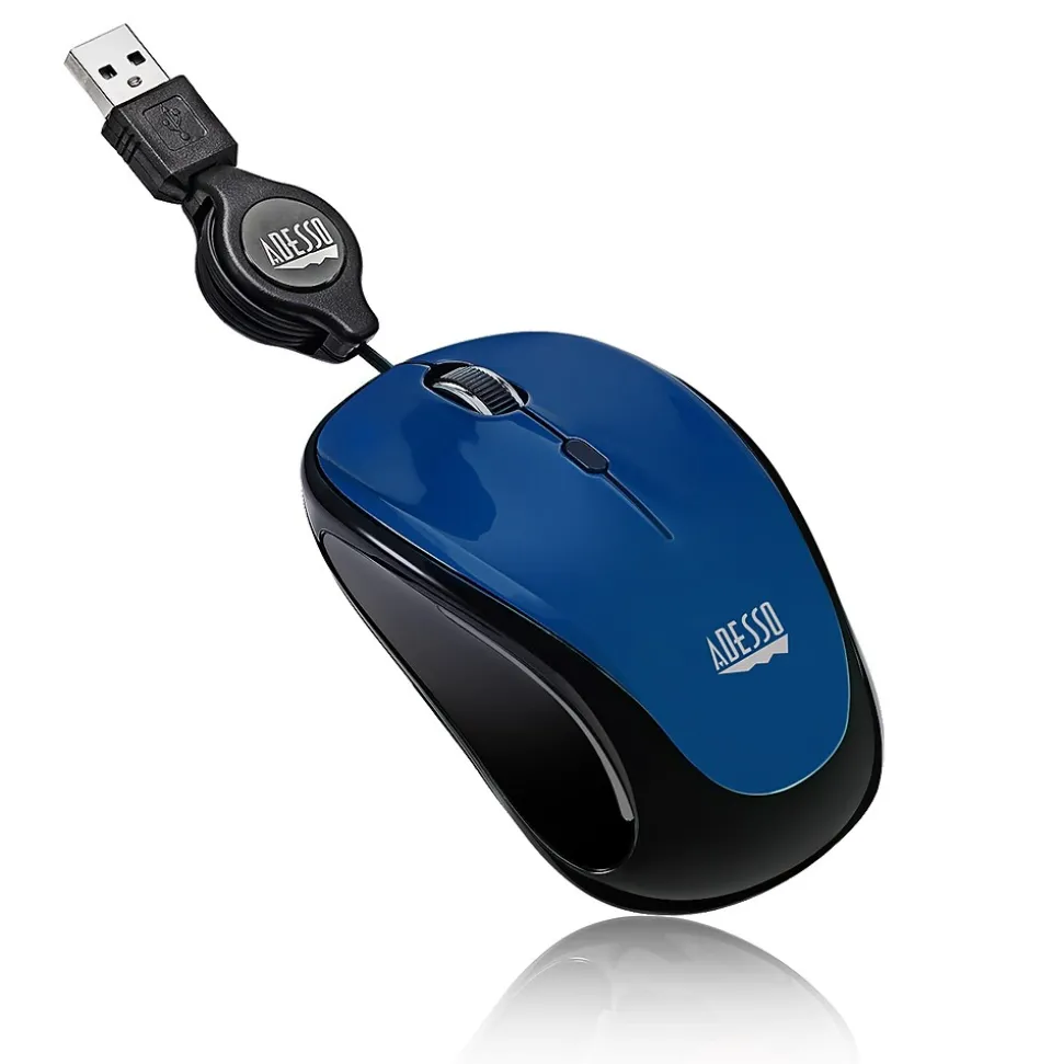 iMouse S8L Ambidextrous Optical USB Mouse, Blue/Black (IMOUSE S8L) | Adesso Fashion