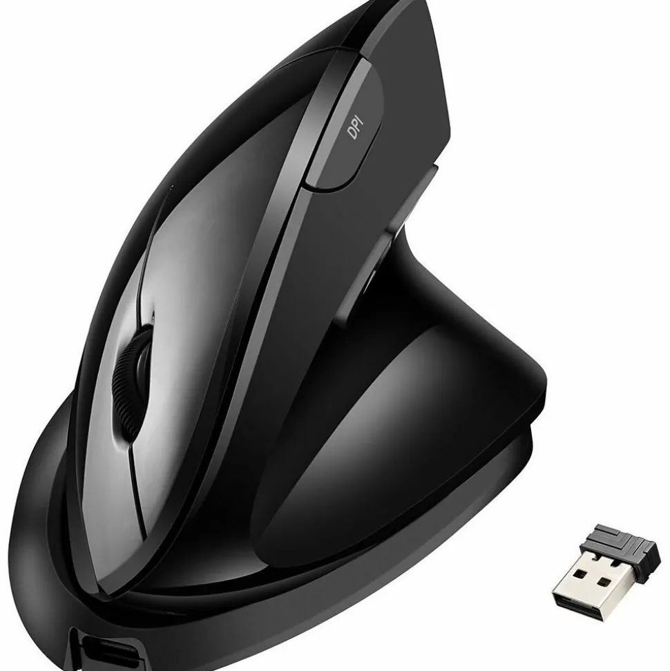 iMouse V30 Wireless Ergonomic Vertical Optical Mouse, Black (IMOUSEV30) | Adesso Flash Sale