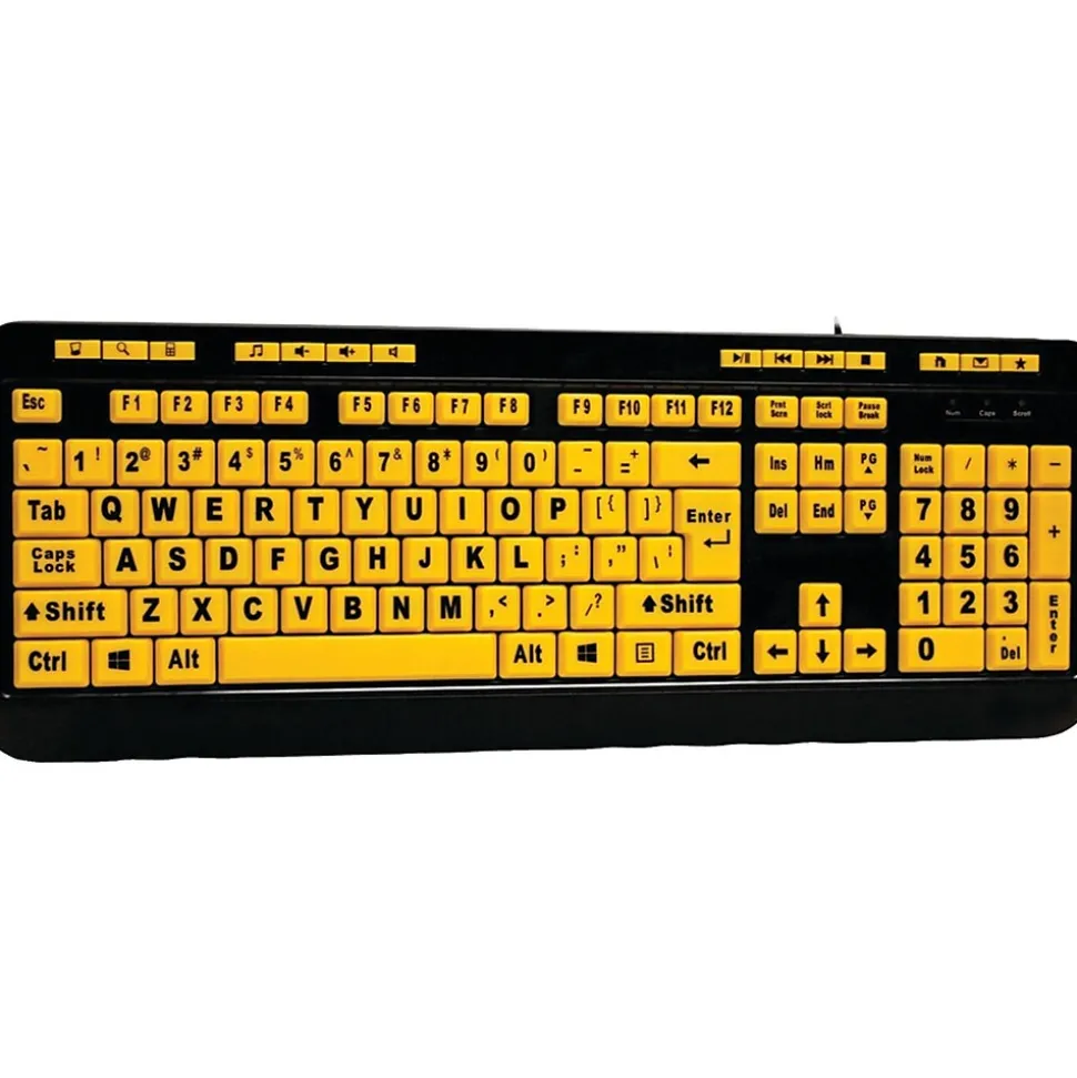 Luminous Wired Keyboard, Yellow/Black (AKB-132UY) | Adesso Store