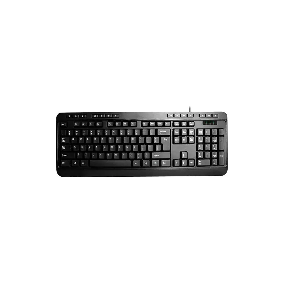 Multimedia Desktop Wired Gaming Keyboard, Black (AKB-132PB) | Adesso Hot