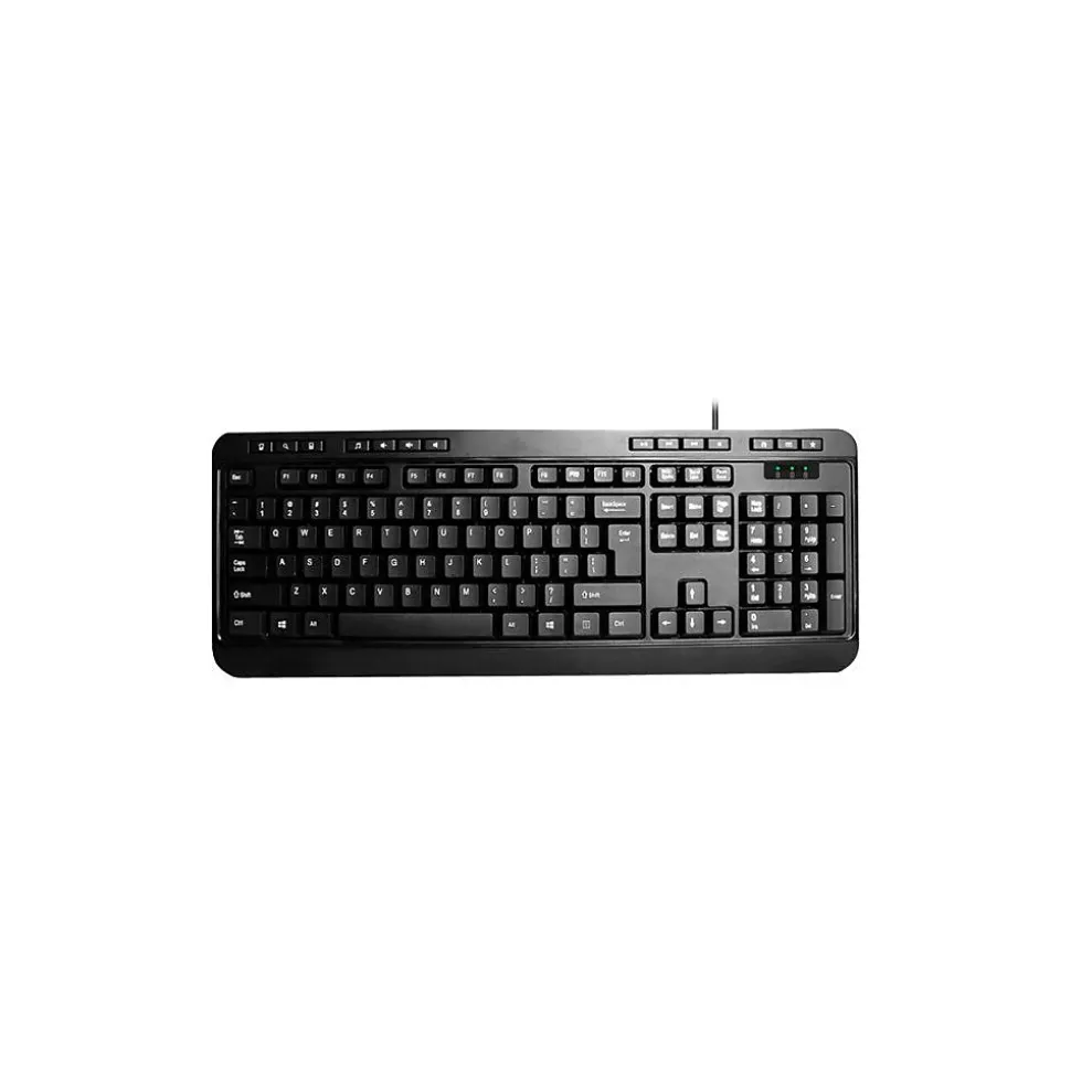 Multimedia Desktop Wired Keyboard, Black (AKB-132UB) | Adesso Shop