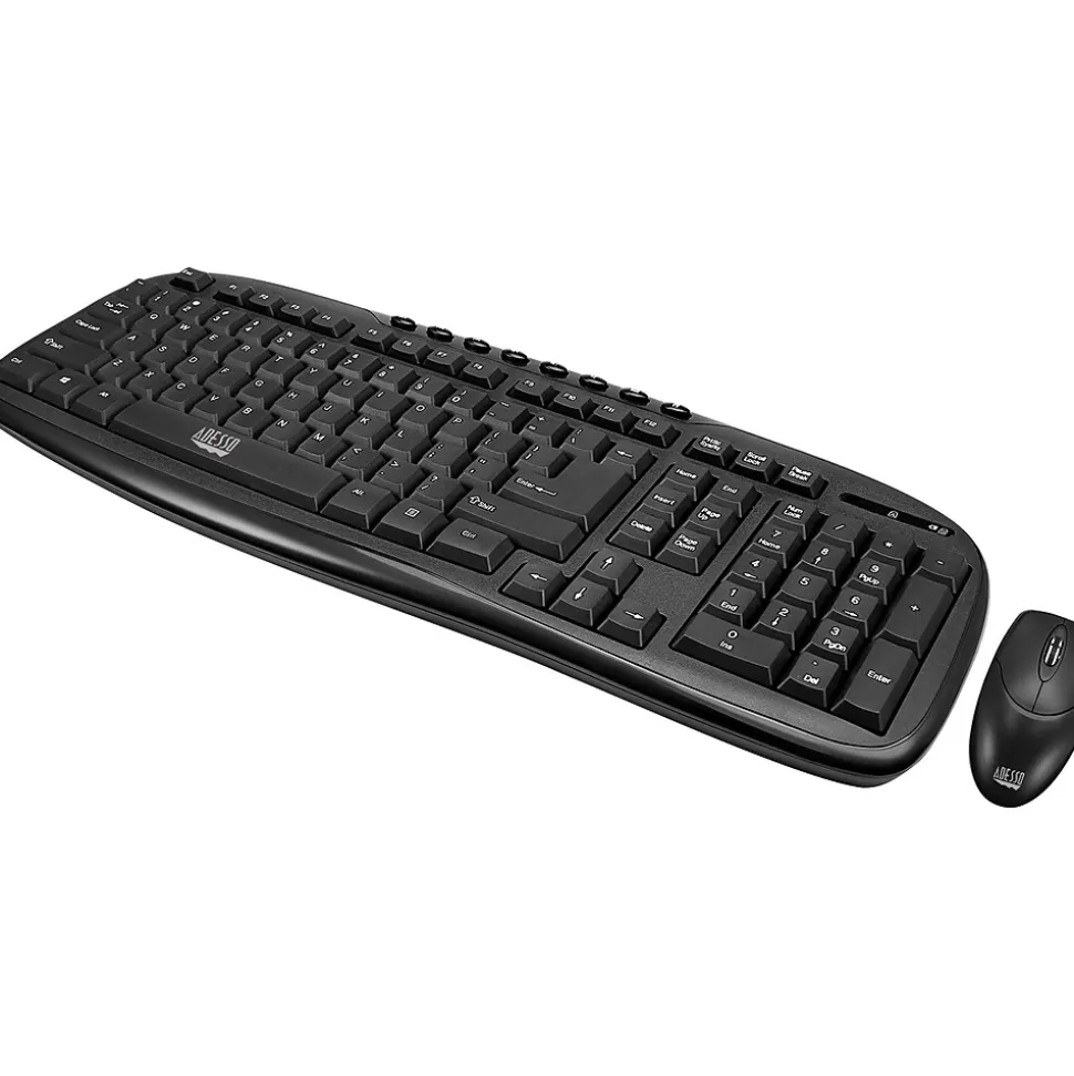 Wireless Keyboard and Optical Mouse Combo, Black (WKB-1330CB) | Adesso Shop