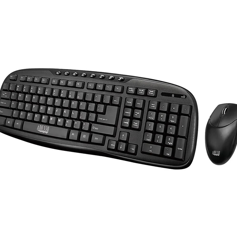 Wireless Keyboard and Optical Mouse Combo, Black (WKB-1330CB) | Adesso Shop