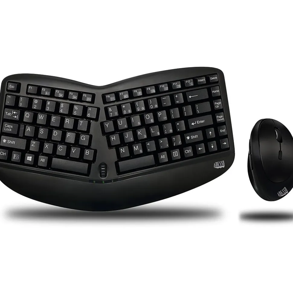 Wireless Mini Ergonomic Keyboard and Mouse Combo (WKB-1150CB) | Adesso Best