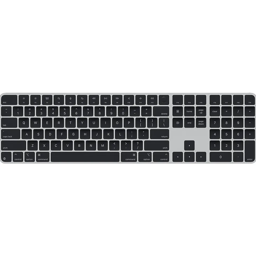 Magic Keyboard with Touch ID and Numeric Keypad for Mac, Silver/Black (MXK83LL/A) | Apple Shop