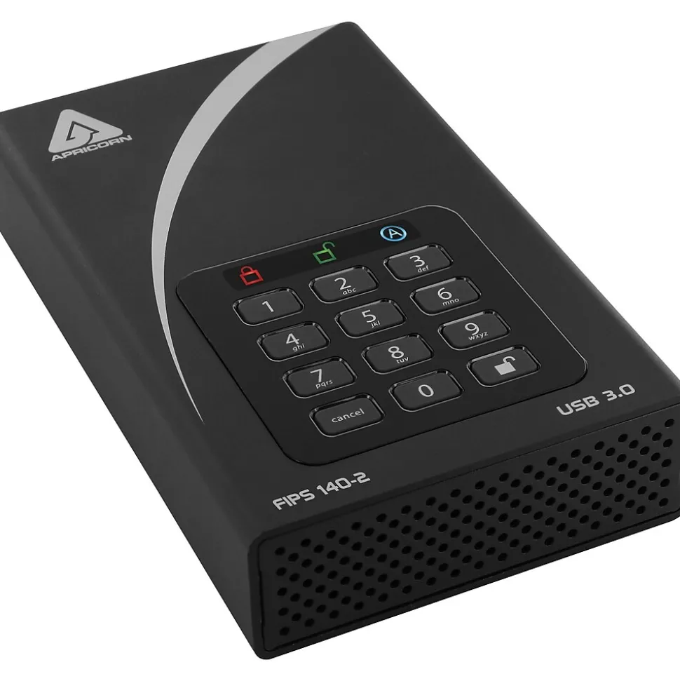 Aegis Padlock DT 10TB USB 3.0 External Hard Drive, Black (ADT-3PL256F-10TB) | Apricorn Online