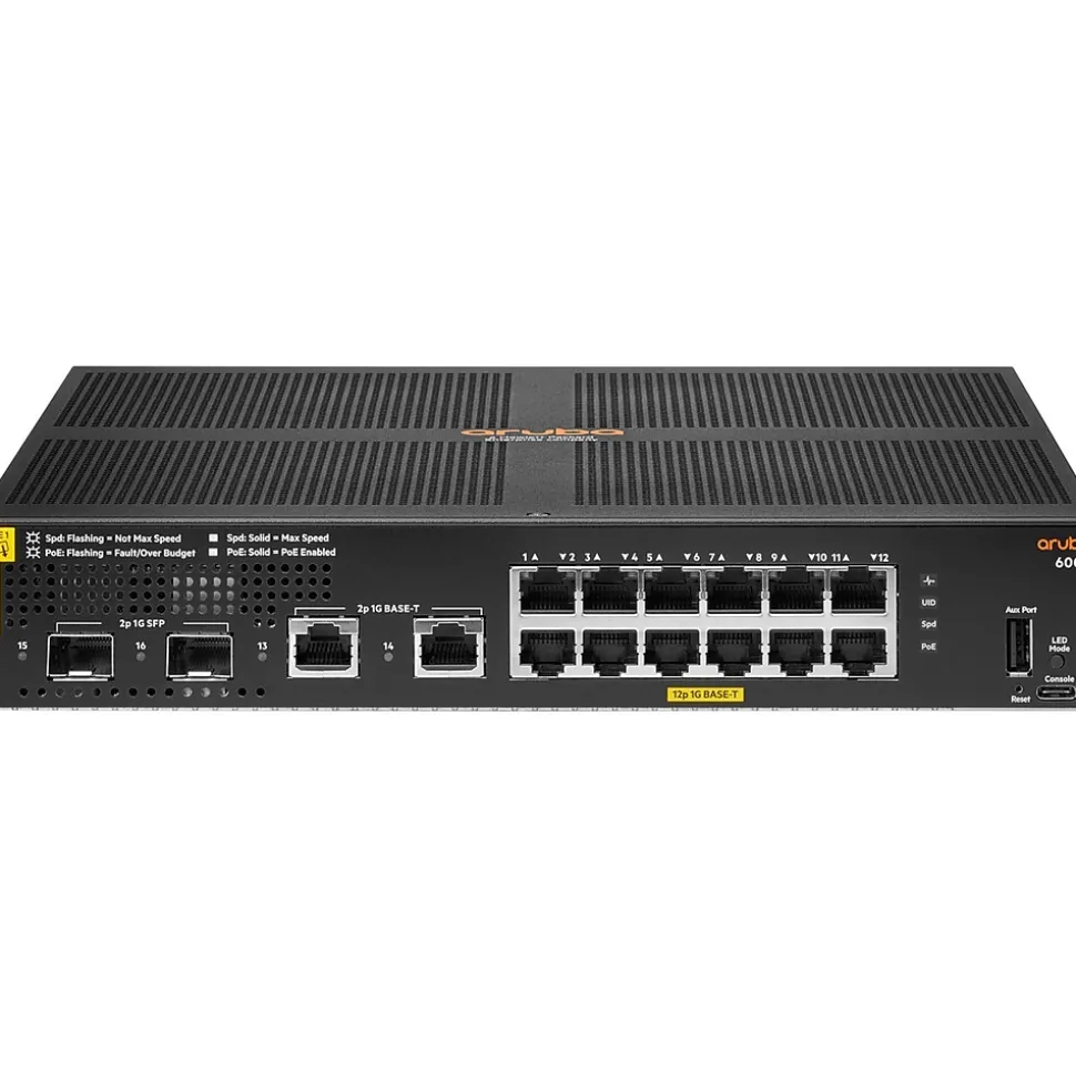 6000 12-port 1GbE PoE Layer 2 Switch, Black (R8N89A#ABA) | Aruba Shop