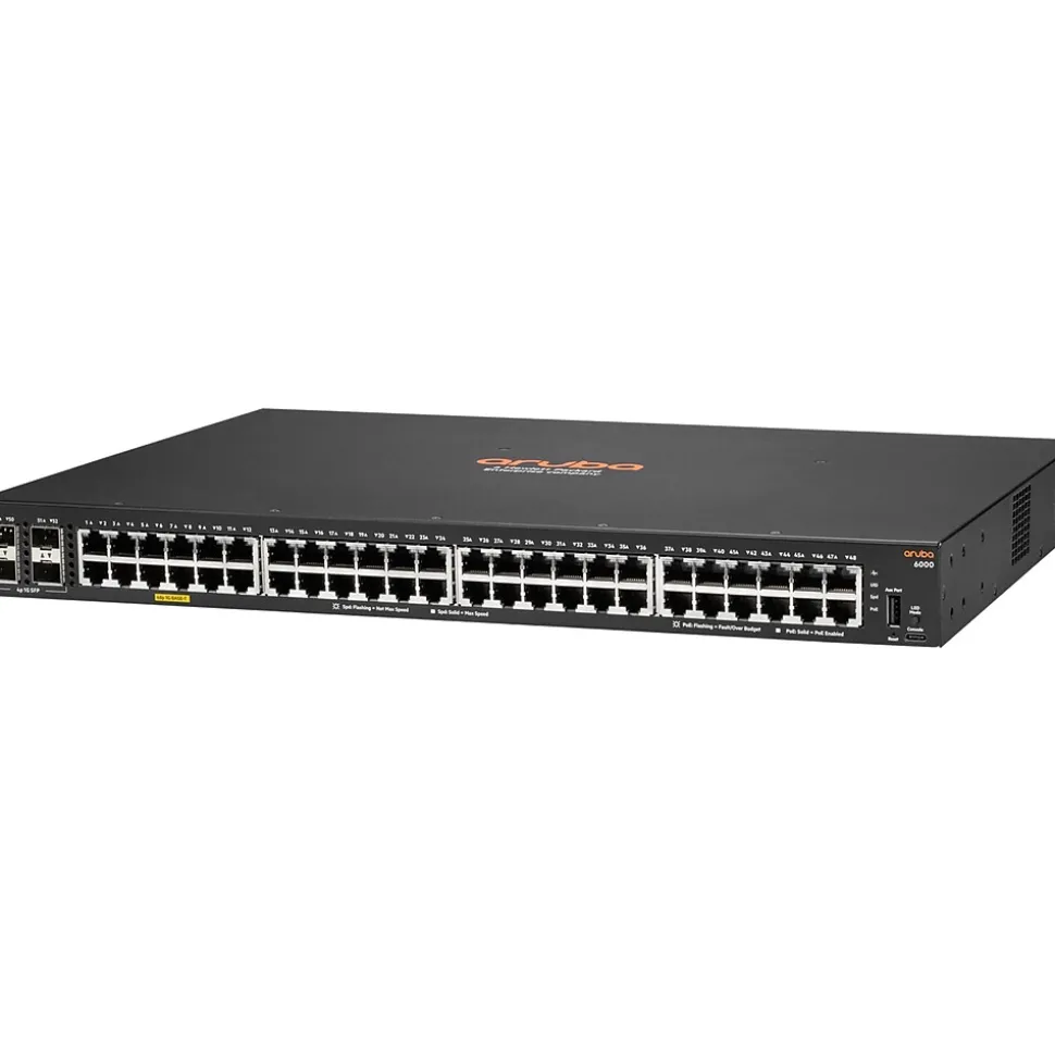 CX 6000 48-Port Gigabit Ethernet Managed Switch, Black (R8N85A#ABA) | Aruba Sale