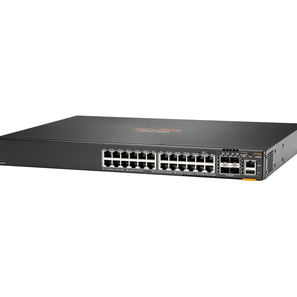 CX 6200F Series 24-Port Managed Switch, 128Gbps, Black (JL724A#ABA) | Aruba Hot