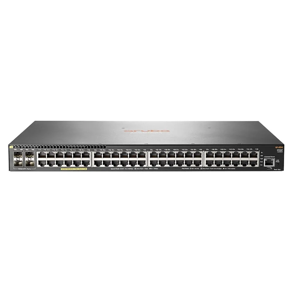 2930F 48-Port Managed Switch, 10/100/1000 Mbps, Black (JL256A#ABA) | Aruba Cheap