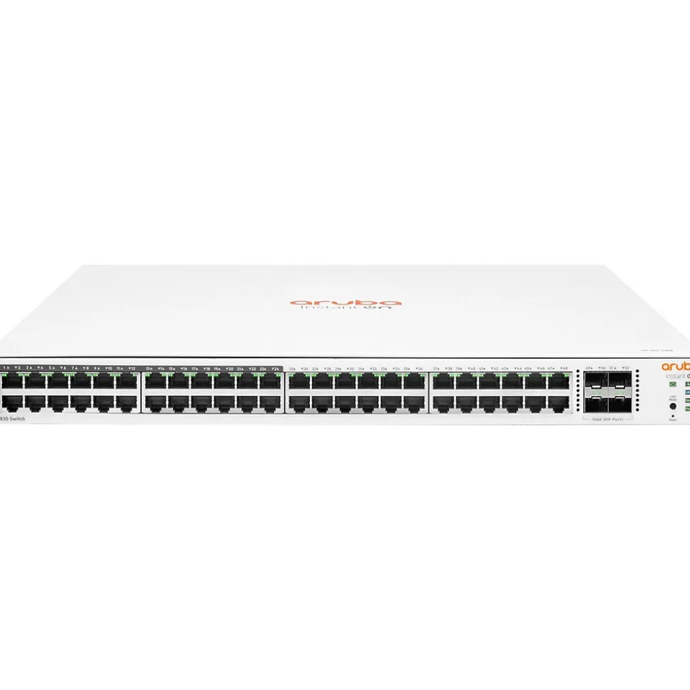 Instant On 1830 48-Port Gigabit Ethernet Managed Switch, 10/100/1000 Mbps, White (JL815A#ABA) | Aruba New