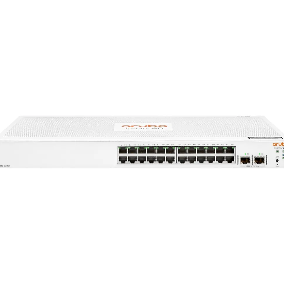 Instant On 1830 24-Port Gigabit Ethernet Managed Switch, 10/100/1000 Mbps, White (JL813A#ABA) | Aruba Best Sale