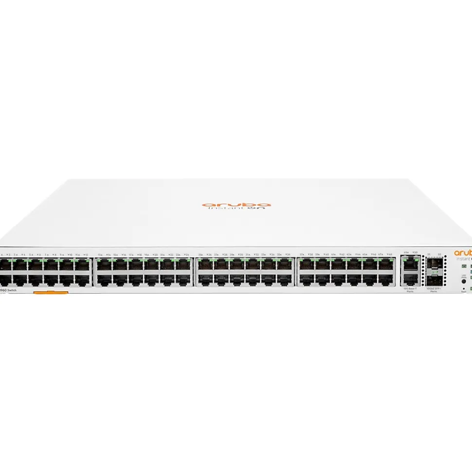Instant On 1960 48-Port Gigabit Ethernet Managed Switch, 10/100/1000 Mbps, White (JL808A#ABA) | Aruba Flash Sale
