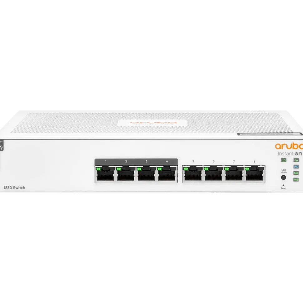 Instant On 1830 8-Port Gigabit Ethernet Managed Switch, 10/100/1000 Mbps, White (JL811A#ABA) | Aruba Sale
