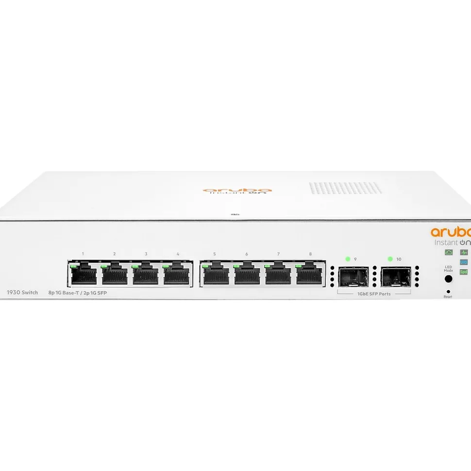 Instant On 1930 8-Port Gigabit Ethernet Managed Switch, 10/100/1000 Mbps, White (JL680A#ABA) | Aruba Hot