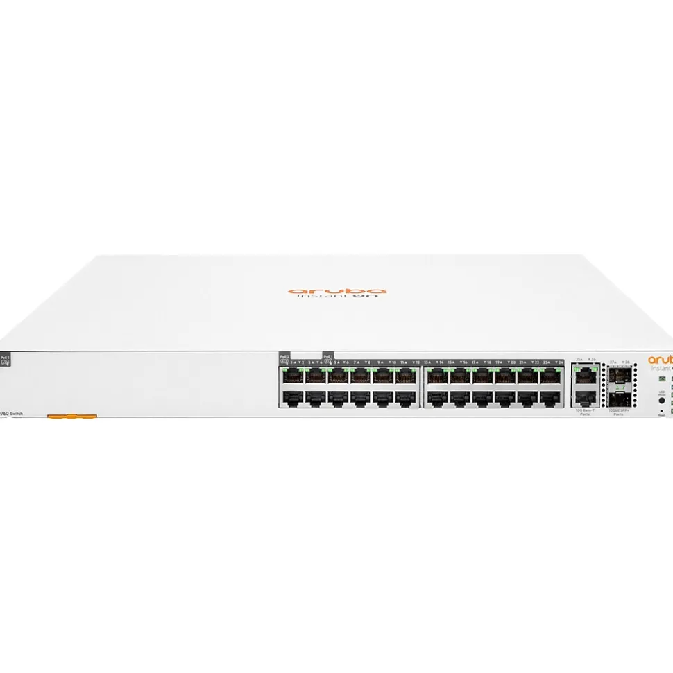 Instant On 1960 24-Port Gigabit Ethernet Managed Switch, 10/100/1000 Mbps, White (JL807A#ABA) | Aruba Best Sale