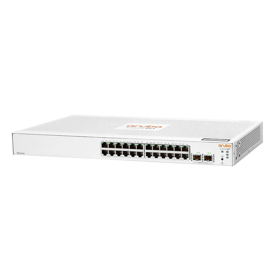 Instant On 1830 24-Port Gigabit Ethernet Managed Switch, 10/100/1000 Mbps, White (JL813A#ABA) | Aruba Best Sale
