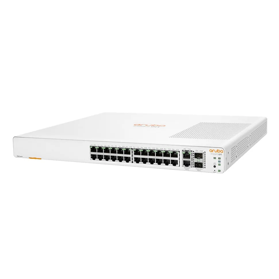 Instant On 1960 24-Port Gigabit Ethernet Managed Switch, 10/100/1000 Mbps, White (JL806A#ABA) | Aruba Fashion