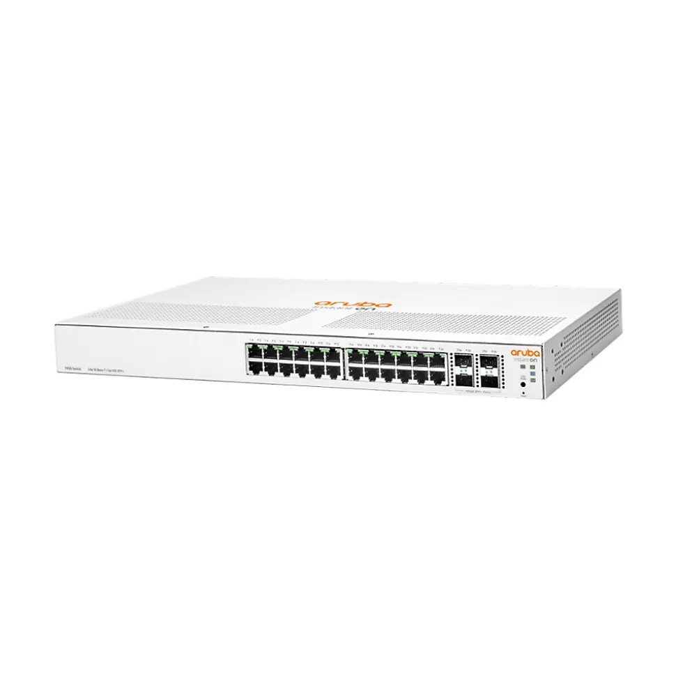 Instant On 1930 24-Port Gigabit Ethernet Managed Switch, 10/100/1000 Mbps, White (JL682A#ABA) | Aruba Clearance