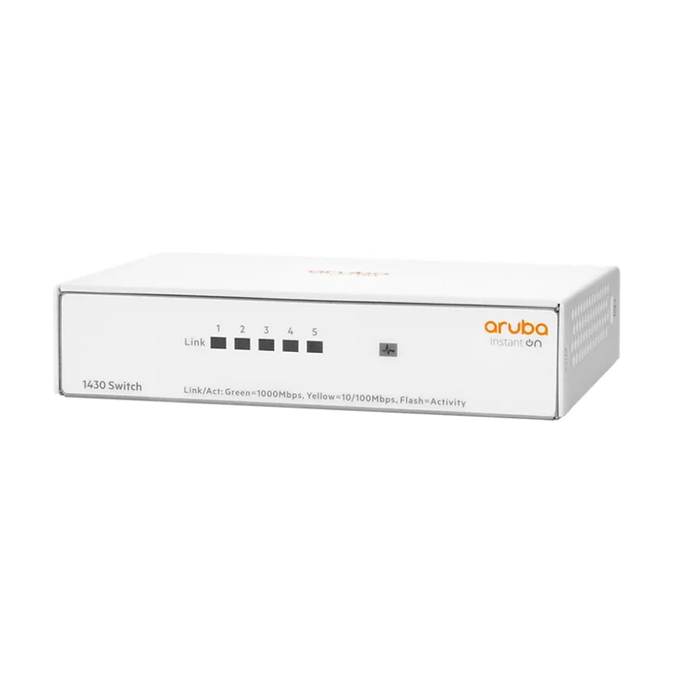 Instant On 1430 5-Port Gigabit Ethernet Unmanaged Switch, White (R8R44A#ABA) | Aruba Best