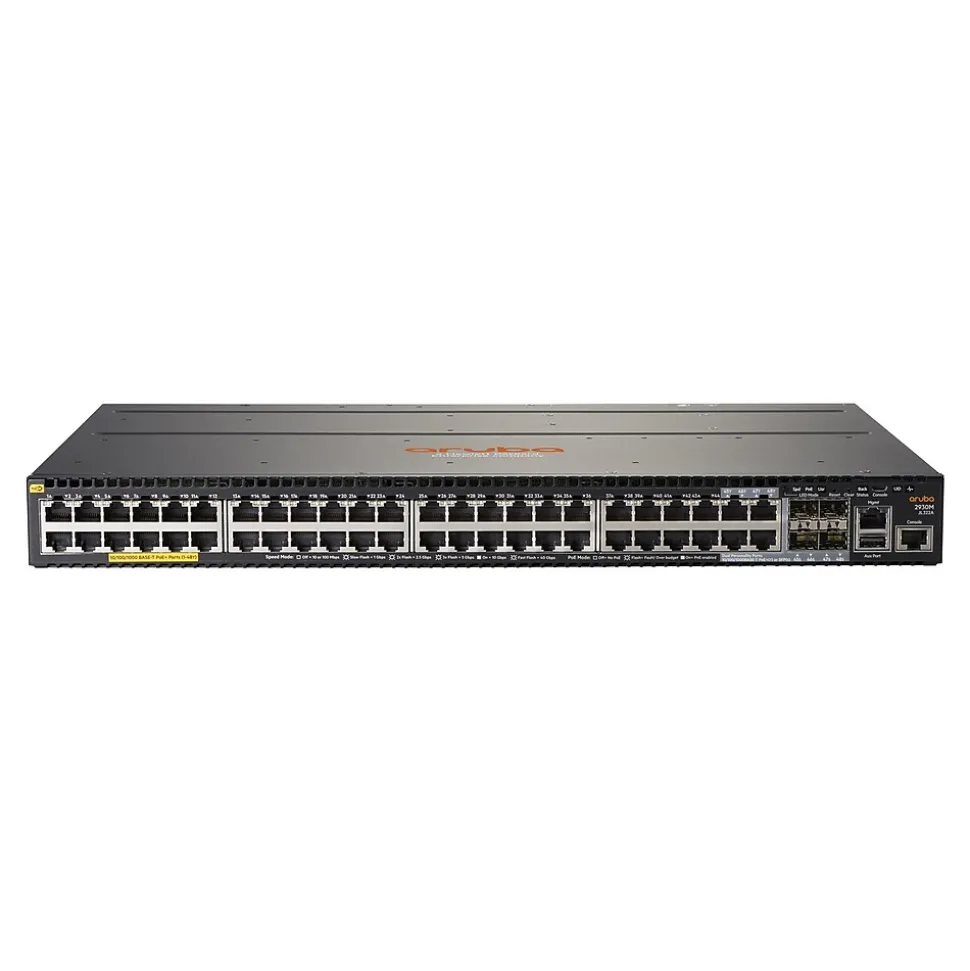 2930M 44-Port Managed Switch, 10/100/1000 Mbps, Black (JL322A) | Aruba Clearance