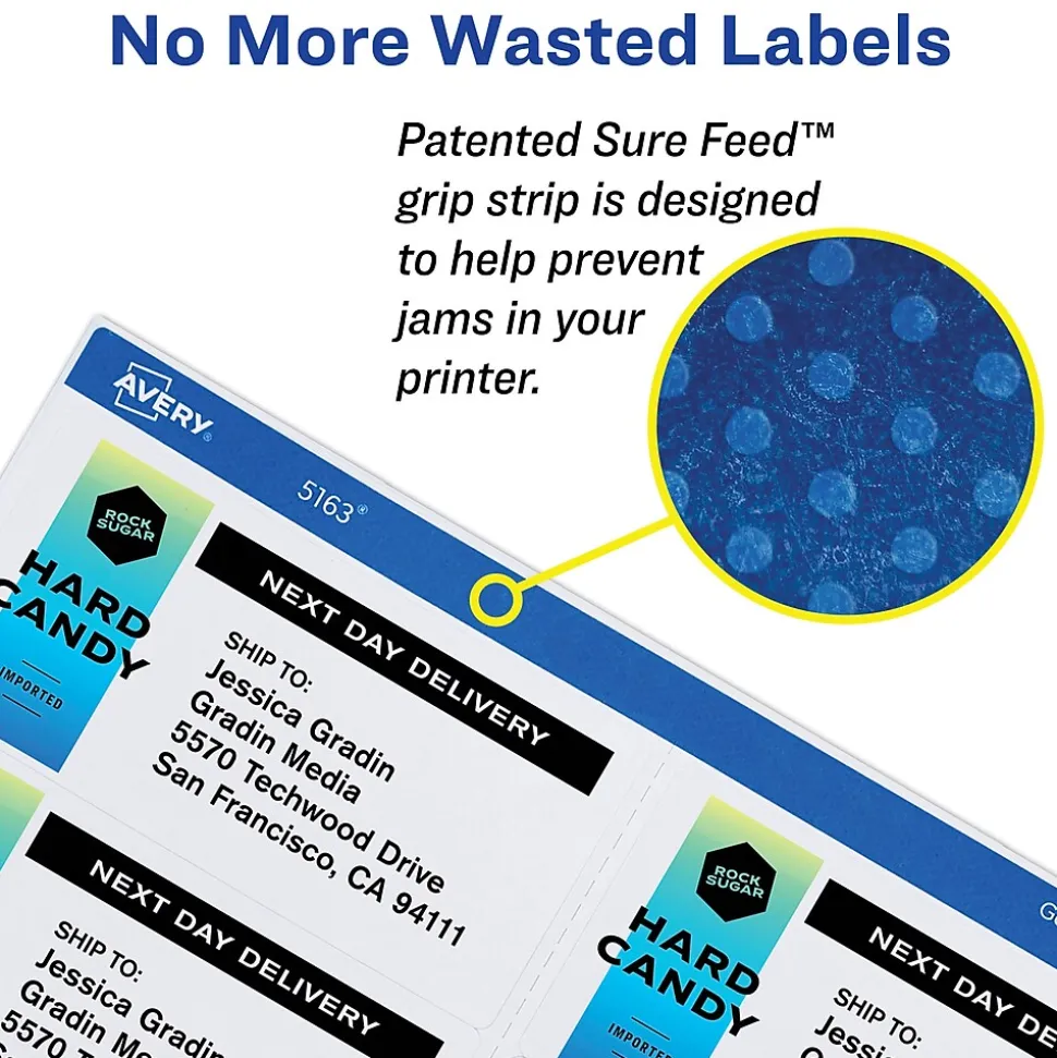 Print-to-the-Edge Laser/Copier Shipping Labels, 1-1/4" x 3-3/4", White, 300 Labels/Pack (6879) | Avery Flash Sale