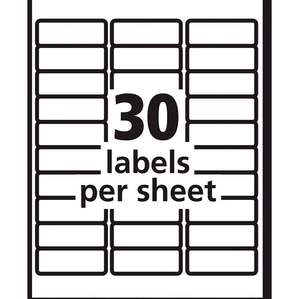 Sure Feed Inkjet Address Labels, 1" x 2-5/8", White, 600 Labels/Pack (8250) | Avery New