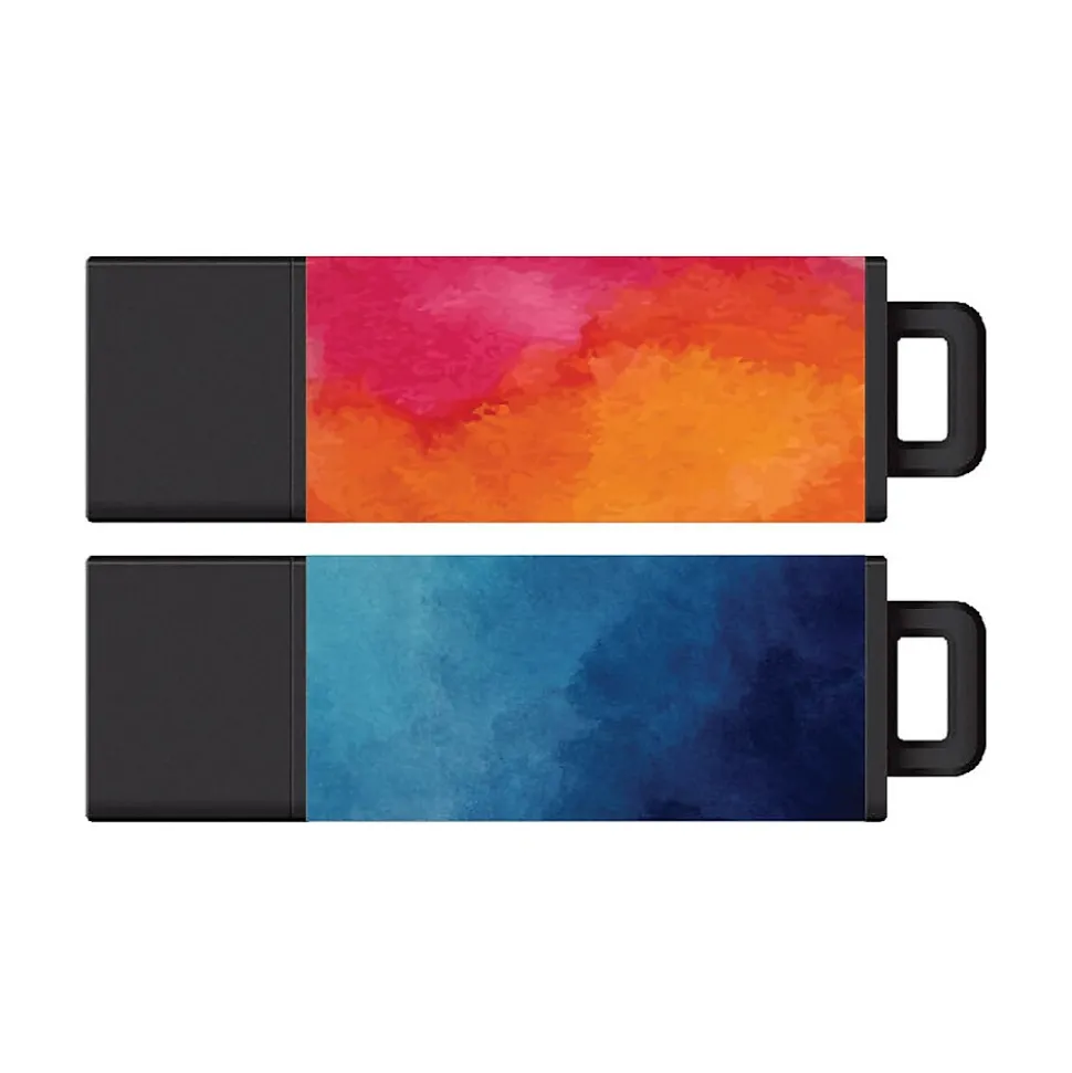 DataStick Pro 2 64GB USB 3.2 Type-A Flash Drives, Watercolor Blue/Watercolor Orange, 2/Pack (C1-U3T0AY-64G-2) | Centon Best Sale