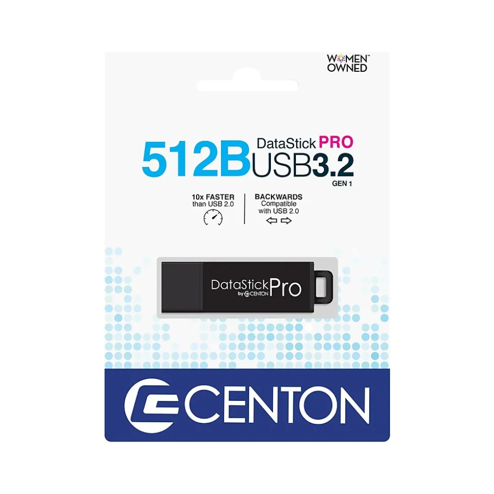 DataStick Pro 512GB USB 3.2 Type-A Flash Drive, Black (C1-U3P6-512G) | Centon Online