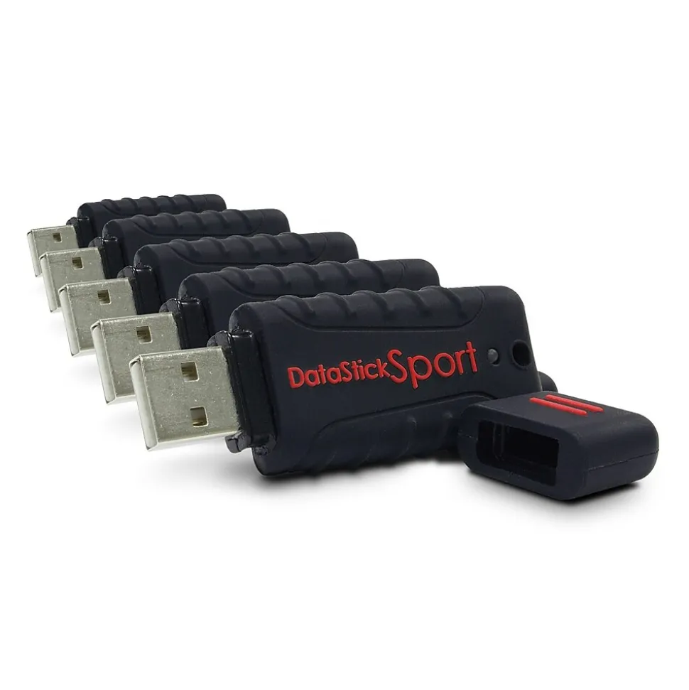 DataStick Sport Waterproof 32GB USB 2.0 Type A Flash Drive, Black, 5/Pack (DSW32GB5PK) | Centon Flash Sale