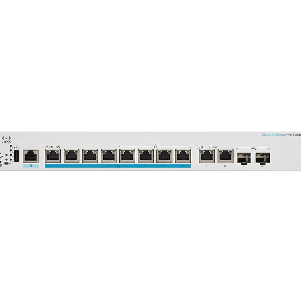 350 CBS350-8MP-2X-NA 10 Ports Gigabit Ethernet Rack Mountable Switch | Cisco Flash Sale