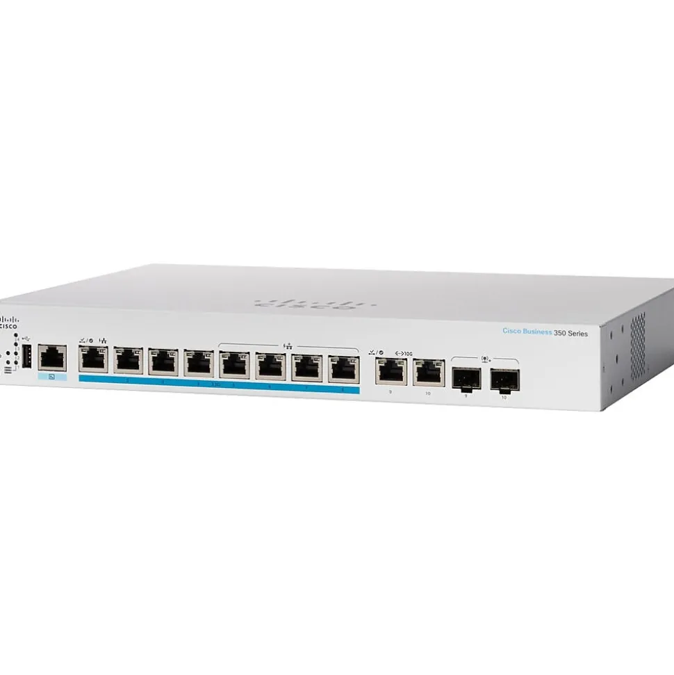 350 CBS350-8MP-2X-NA 10 Ports Gigabit Ethernet Rack Mountable Switch | Cisco Flash Sale