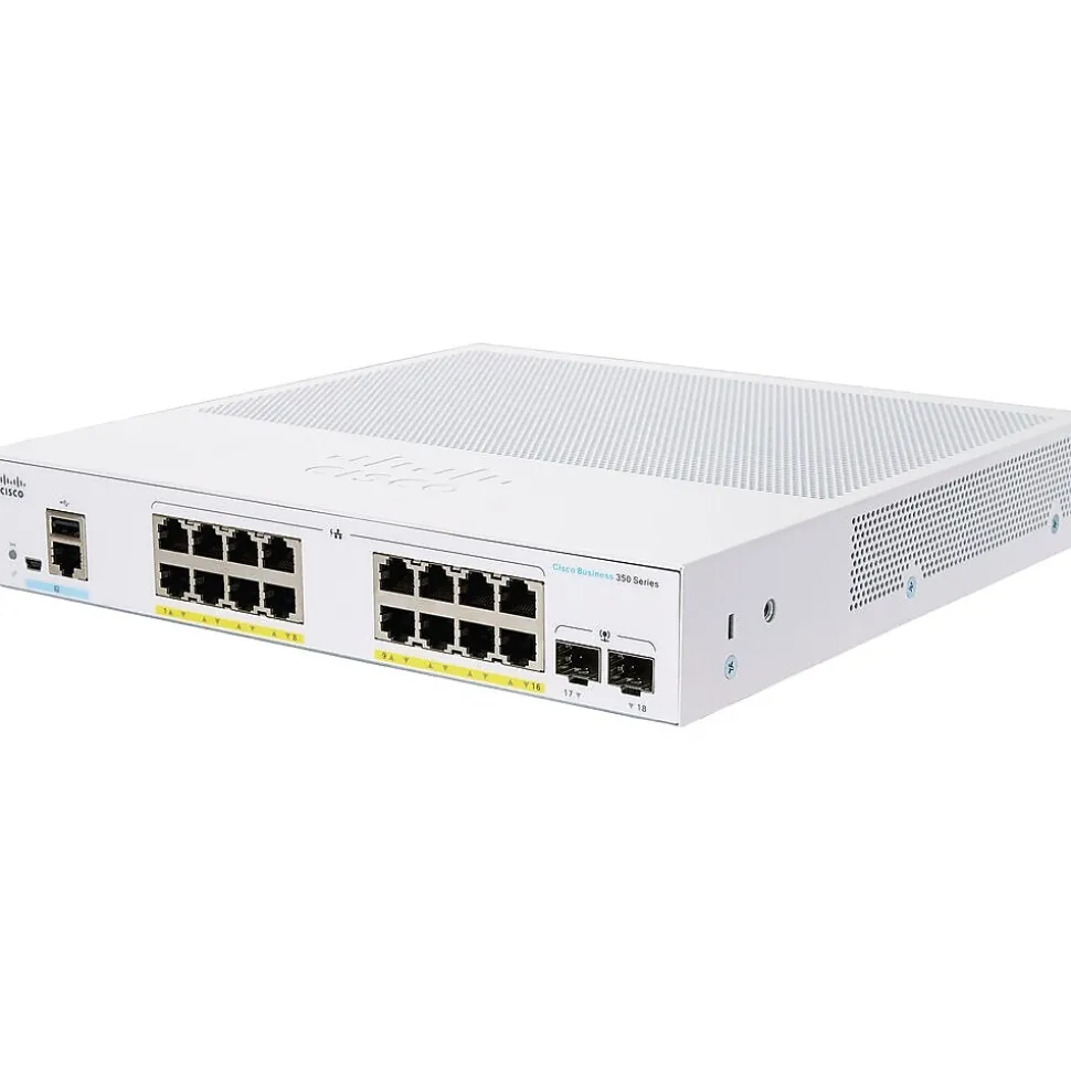 350 CBS350-16P-2G-NA 18 Ports Gigabit Ethernet Rack Mountable Switch | Cisco New