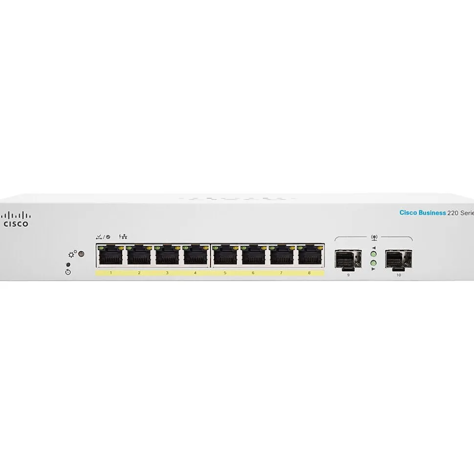 220 8-Port Gigabit Ethernet Managed Switch, Silver (CBS2208FPE2GNA) | Cisco Cheap