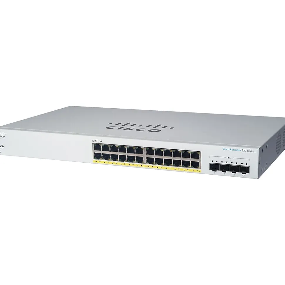 220 24-Port Gigabit Ethernet Managed Switch, Silver (CBS22024FP4GNA) | Cisco Online