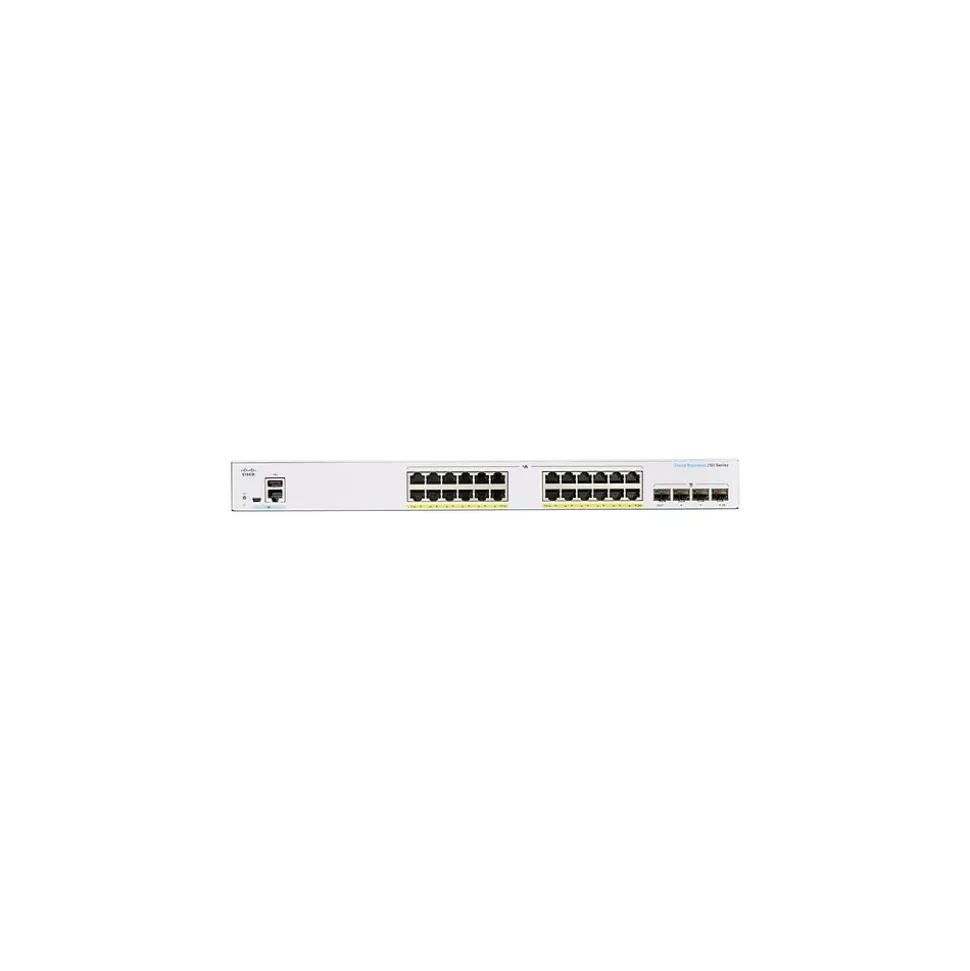 250 24-Port Gigabit Ethernet Managed Switch, Silver (CBS25024FP4GNA) | Cisco Best