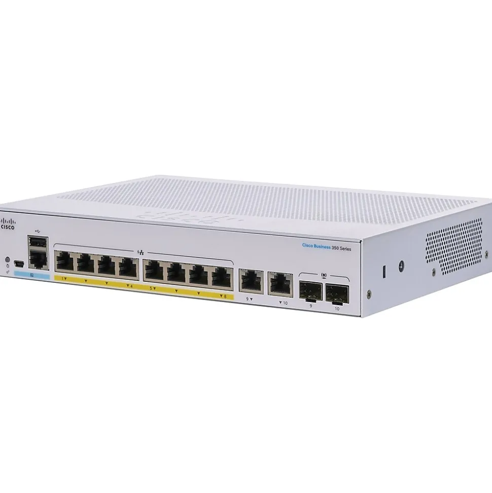 350 8-Port Gigabit Ethernet Managed Switch, Silver (CBS3508PE2GNA) | Cisco Discount