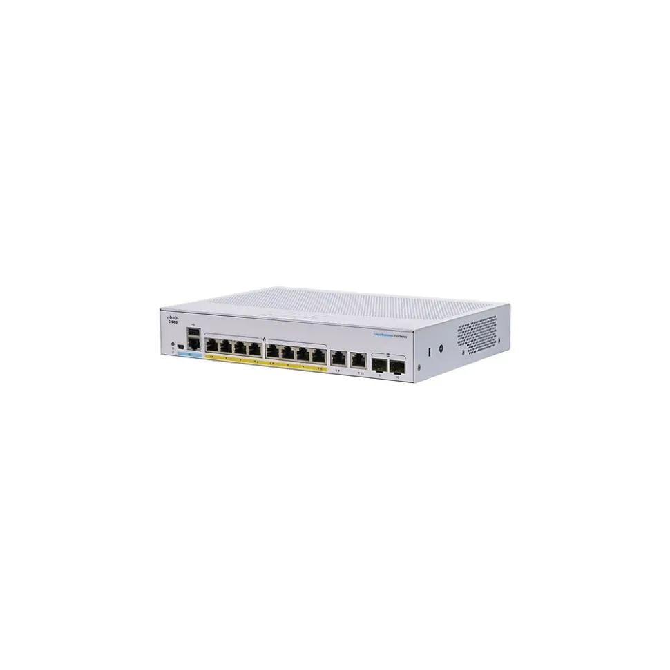 250 8-Port Gigabit Ethernet Managed Switch, Silver (CBS2508PE2GNA) | Cisco Clearance