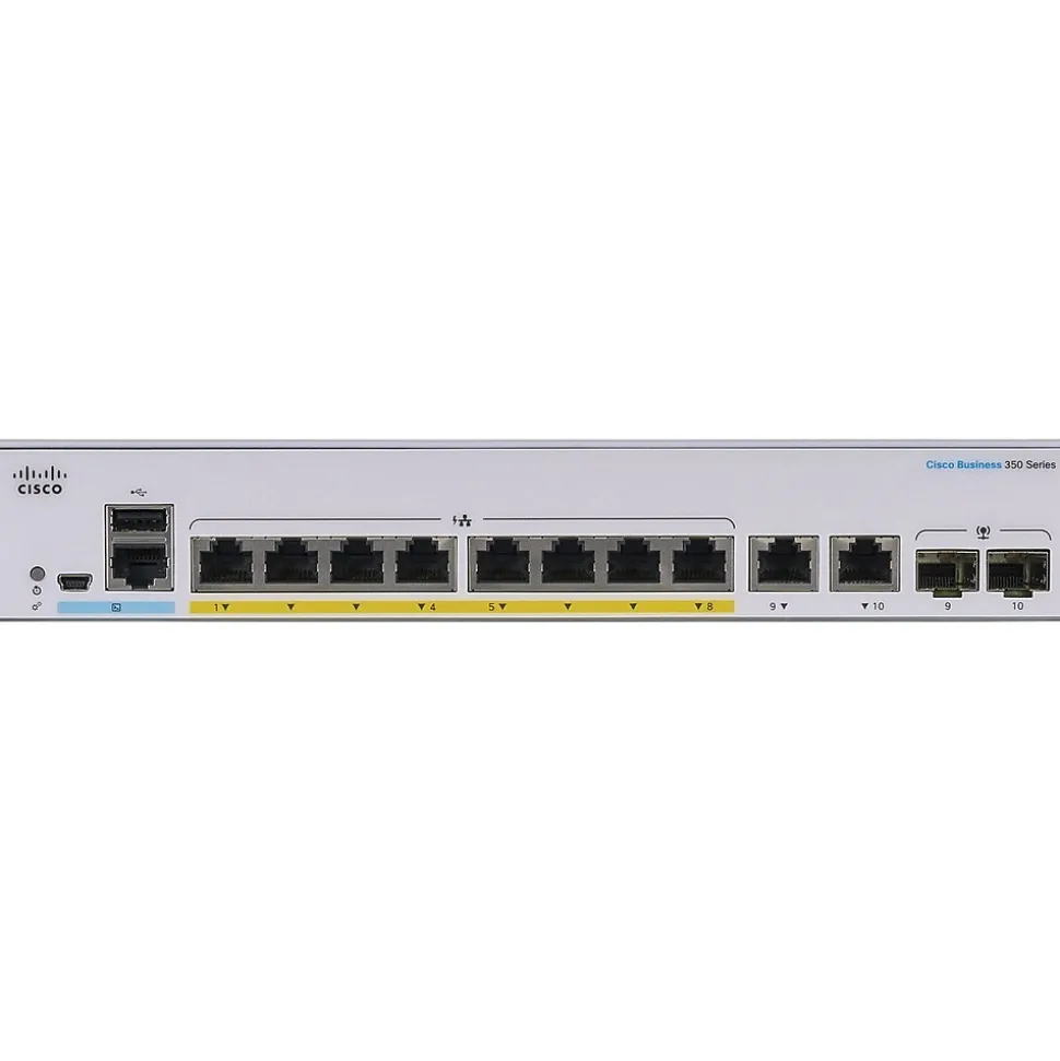 350 8-Port Gigabit Ethernet Managed Switch, Silver (CBS3508PE2GNA) | Cisco Discount