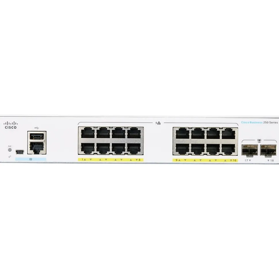 250 16-Port Gigabit Ethernet Managed Switch, Silver (CBS25016P2GNA) | Cisco Cheap