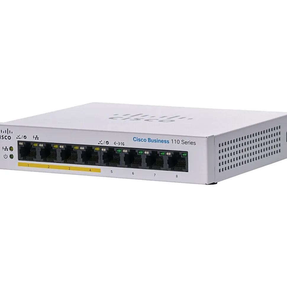 110 8-Port Gigabit Ethernet Managed Switch, Silver (CBS1108PPDNA) | Cisco Store