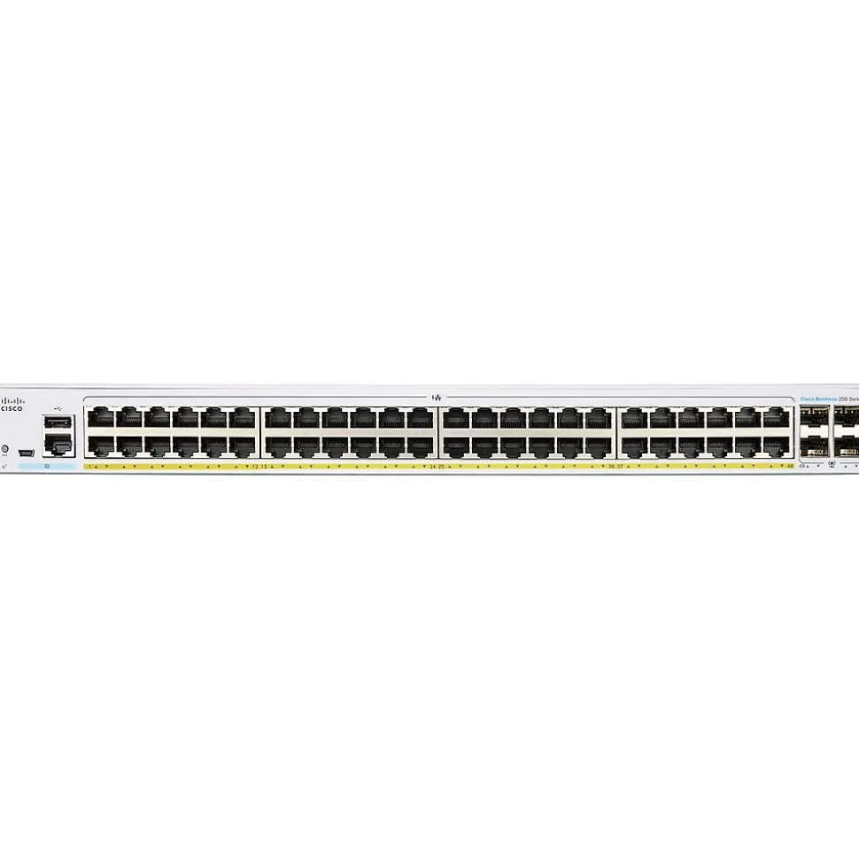 250 48-Port Gigabit Ethernet Managed Switch, Silver (CBS25048PP4GNA) | Cisco Hot