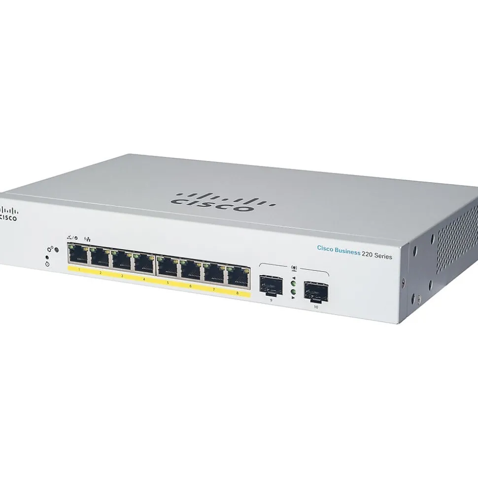 220 8-Port Gigabit Ethernet Managed Switch, Silver (CBS2208TE2GNA) | Cisco Outlet