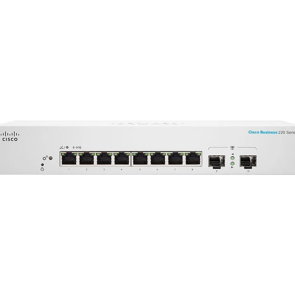 220 8-Port Gigabit Ethernet Managed Switch, Silver (CBS2208TE2GNA) | Cisco Outlet