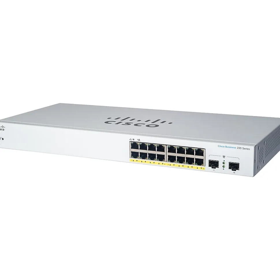 220 16-Port Gigabit Ethernet Managed Switch, Silver (CBS22016T2GNA) | Cisco Clearance